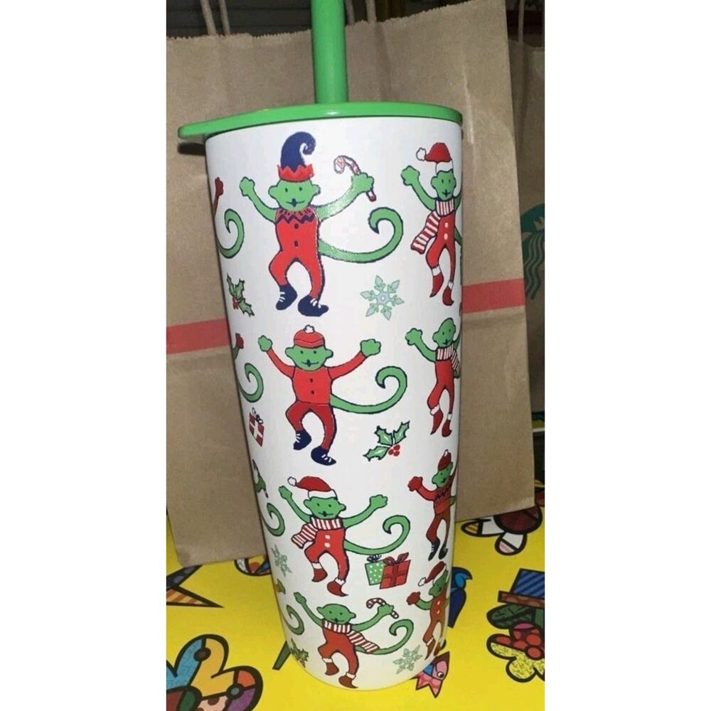 Starbucks X Roller Rabbit Stainless Steel Tumbler Cup Holiday Christmas 2025